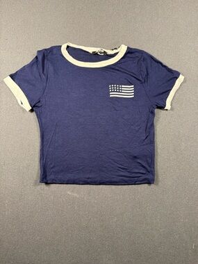 G Mini/Madida Crop Top With Graphic American Flag Tee - Small